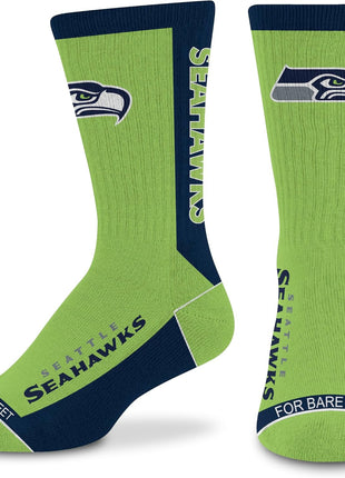 For Bare Feet NFL Unisex Kids Nfl Mvp Crew Sock Youth