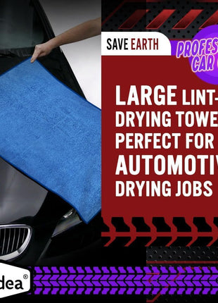 AIDEA Microfiber Towels for Cars-2PK, Large Professional Car Drying Towel, Scratch-Free & Absorbent Drying Towel for Cars, SUVs, RVs, Trucks, and Boats, 24inx 31in, Blue
