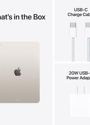 Apple iPad Air 11-inch with M3 chip Built for Apple Intelligence, Liquid Retina Display, 128GB, 12MP Front/Back Camera, Wi-Fi 6E, Touch ID, All-Day Battery Life ??Starlight