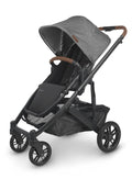 UPPAbaby Cruz V2 Stroller/Full-Featured Stroller with Travel System Capabilities/Toddler Seat, Bumper Bar, Bug Shield, Rain Shield Included/Greyson (Charcoal MÃ©lange/Carbon Frame/Saddle Leather)