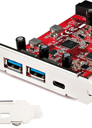 5-Port USB PCIe Card - 10Gbps USB 3.1 Gen 2 PCIe Card w/ 1x USB-C & 2X USB-A - 1x 2 Port IDC (Internal 5Gbps USB Header Expansion) - USB C PCI Express Controller Card