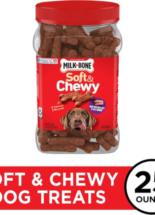 Milk-Bone Soft & Chewy Dog Treats, Beef & Filet Mignon Recipe, 25 Ounce