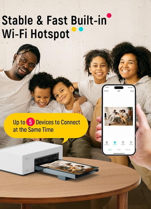 Liene M100 4x6'' Photo Printer, Phone Printer 100 Sheets & 3 Cartridges, Full-Color Photo, Portable Instant Photo Printer for iPhone Android, Thermal Dye Sublimation, Wi-Fi Picture Printer 100 Papers