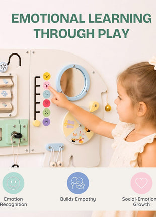 Sensory Wall Panel for Kids – Toddler Learning Activity Center - Emotional Development & Fine Motor Skills – Toddler Learning Activity Center- Busy board Montessori toys