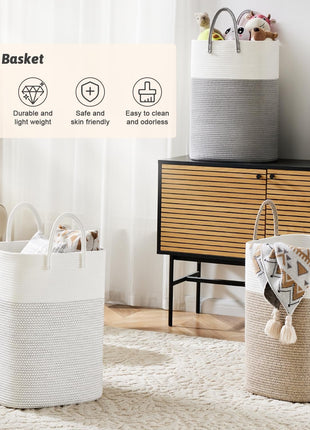 Artfeel Laundry Basket,Woven Cotton Rope Laundry Hamper,60L Versatile Storage for Dirty Clothes,Baby Toys,and Blankets in Bathroom, Nursery,and Living Room