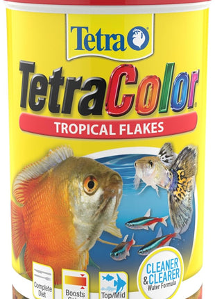 TetraColor Tropical Flakes, Color Boosting Fish Food, Nutritionally Balanced Diet for Tropical Fish, 7.06 oz
