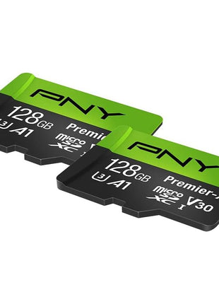 PNY P-SDU128X2V31100PX-GE 128GB Premier-X Class 10 U3 V30 microSDXC Flash Memory Card 2-Pack - 100MB/s, Class 10, U3, V30, A1, 4K UHD, Full HD, UHS-I, Micro SD