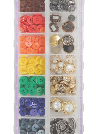 Craft Mates Bead Organizer and Plastic Storage Containers for Crafts, Buttons, Pins and More, 14 Locking Compartments (Display)