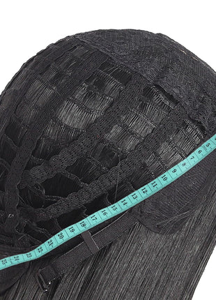 MapofBeauty 40 Inch Carve Long Straight Cosplay Anime Costume Wig, Black | 100 cm Party Wig