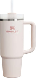 Stanley Quencher H2.0 Tumbler with Handle and Straw 30 oz | Flowstate 3 Position Lid | Cup Holder Compatible for Travel | Insulated Stainless Steel Cup | BPA Free | Rose Quartz 2.0
