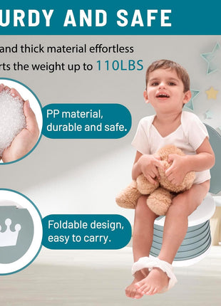 Portable Potty for Toddler,Travel Potty Seat for Toddler,Travel Toilet Kids | Portable Toilet for Kids,Car Potty for Toddler with 45 Liners,for Toddler Travel, Camping, Foldable, Indoor/Outdoor Use