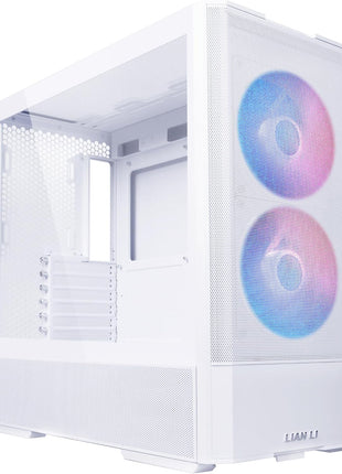 LIAN LI LANCOOL 207 Compact ATX RGB Gaming Computer Case, Airflow Optimized Mesh Panels Tower Chassis w/ 2x140mm ARGB,2x120mm PWM Fans Pre-Installed, USB Type-C Port, Tempered Glass Side Panel (White)
