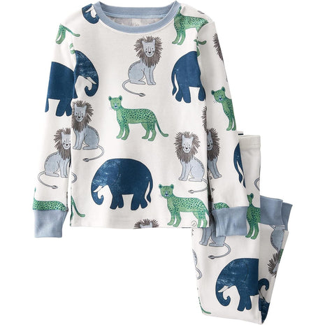 little planet by carter's Baby 2-Piece Pajamas Made with Organic Cotton, Blue Safari Animals, 3T