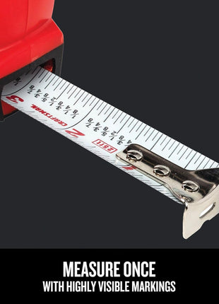 CRAFTSMAN 25-Ft Tape Measure with Fraction Markings, Retractable, Self-Locking Blade (CMHT37225)