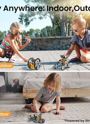 Sillbird 12-in-1 Solar Robot Building Kit STEM Gift for Boys Ages 8-13 | Powered by the Sun, Engineering Skills, DIY Educational Kit, Birthday Presents for Kids, Buildable Learning Set, 190 Pieces