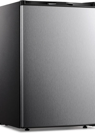 Kismile Small Freezer Upright, 3.0 Cu.ft Mini Freezer, Stainless Steel | Adjustable Thermostat, Removable Shelves, Reversible Single Door, for Bedroom/Home/Dorms/Apartment