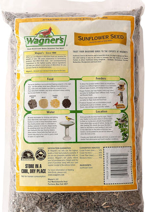 Wagner's 52023 Black Oil Sunflower Seed Wild Bird Food, 5-Pound Bag