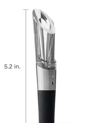 Rabbit W6127 Wine Aerator and Pourer, Clear and Stainless Steel Design, Easy to Use for Enhancing Wine Flavor and Smooth Pouring