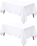 Utopia Kitchen 2 Pack 6 Foot Rectangle Table Cloth [60x102 Inches, White] Stain and Wrinkle Resistant Tablecloth Washable Polyester Cover for Dining, Buffet Parties, Picnic and Weddings