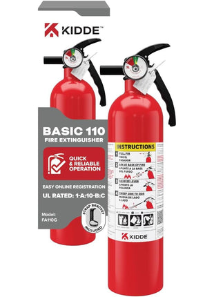 Kidde, FA110G, Multi Purpose Fire Extinguisher for Home, Office, Dorm, Residential, 1A10BC