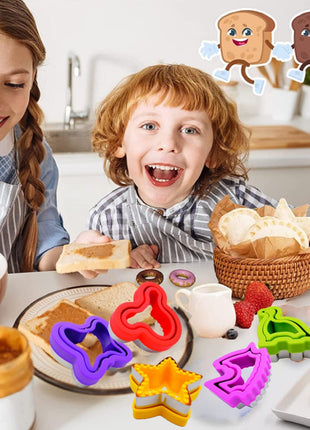 Uncrustable Sandwich Cutter, 26Pcs Crustless Sandwich Cutter and Sealer | Various Fruits Cookie Cutters & Forks, Heart Star Dino Mouse Butterfly Unicorn etc Shapes, Lunch & Bento Box Accessories