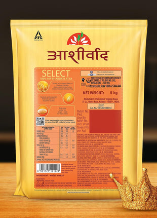 Aashirvaad Select Whole Wheat Sharbati Atta 11 Pound (5 KG)