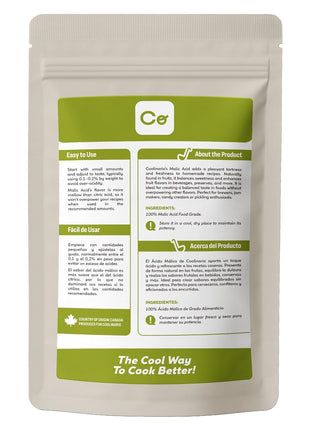 Coolinario Malic Acid Powder (4 Oz) Sour Powder | Food Grade Flavor Enhancer for Beverages, Jams, Candy & Pickled Foods | Adds Tartness & Balances Sweetness | Ideal for Cider, Wine & Fruit Recipes