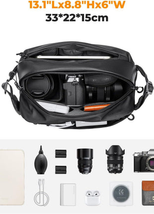 K&F CONCEPT Camera Sling Bag, Everyday Shoulder Crossbody Bag | Multifunction Photography Portable Bag, DSLR/SLR/Mirrorless Camera Case, Compatible for Canon/Nikon/Sony, BS01