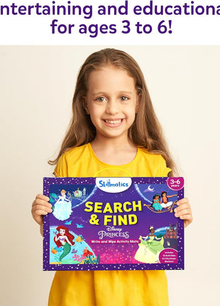 Skillmatics Search and Find Preschool Toy – Disney Princess, Gift for Kids | Write & Wipe Mats, Back to School, Learning & Educational Toy, Handwriting Aid, Toddlers & Kids, Arts & Crafts, Ages 3, 4, 5