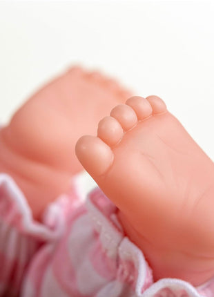 15" Realistic Soft Body Baby Doll with Open/Close Eyes | JC Toys - Berenguer Boutique | 10 Piece Gift Set with Bottle, Rattle, Pacifier & Accessories | Pink | Ages 2+