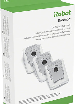 iRobot Authentic Replacement Parts - 3 Count (Pack of 1) Dirt Disposal Bags Compatible with Roomba Clean Base Models i1+, i3+, i4+, i5+, i7+, i8+, Combo j8+, j9+