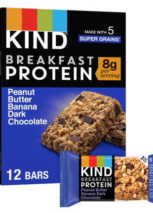 KIND Breakfast Protein Bars, Peanut Butter Banana Dark Chocolate, Healthy Snacks, Gluten Free, 8g Protein, 6 Count