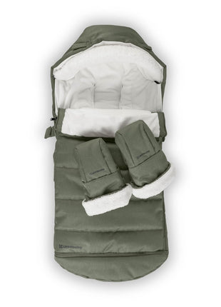 UPPAbaby Cozy V2 Bundle, Includes CozyGanoosh 2-in-1 Seasonal Footmuff and CozyHandmuff, Easily Attaches to Stroller, Ultra-Plush Zip-Out Liner, Weather-Repellent - Evelyn (Meadow Green)