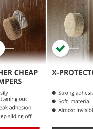 Cabinet Door Bumpers X-Protector 100 PCS – Small Felt Pads 3/8" (Beige) | Ideal Felt Bumpers – Self-Adhesive Thick Felt Dots – Bumper Pads to Protect Glass & Other Surfaces!