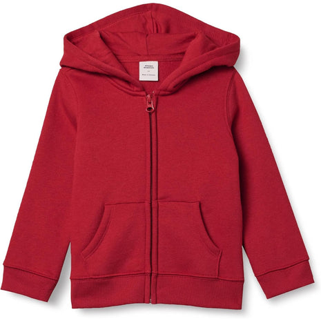 Amazon Essentials Girls' Fleece Zip-Up Hoodie Sweatshirt, Black, Medium