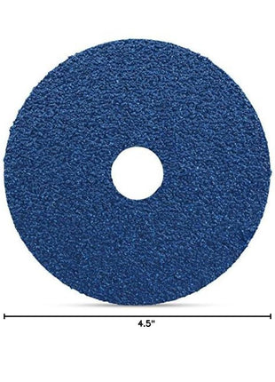 Zirconia Resin Fiber Sanding and Grinding Discs, 4.5" x 7/8", 36 Grit - 25 Pack