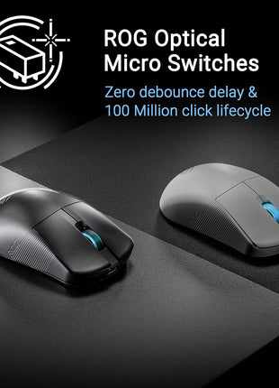 ASUS ROG Harpe Ace Mini Wireless Esports Gaming Mouse – Small Compact Design, Right-Handed, 49g Lightweight, Tri-Mode Connectivity, 36K DPI, up to 105Hr Battery, Pro-Approved, PC/Mac Support - Black