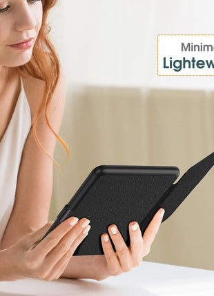 Fintie Case for 7 inch All-New Kindle Paperwhite (12th Generation, 2024) and Kindle Colorsoft - Slim Lightweight Shell PU Leather Protective Cover with Auto Sleep/Wake, Black