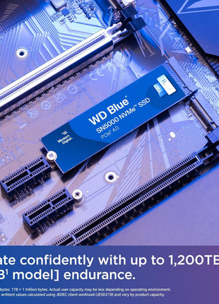 Western Digital 500GB WD Blue SN5000 NVMe Internal Solid State Drive SSD - PCIe Gen 4.0, M.2 2280, Up to 5,000 MB/s - WDS500G4B0E [New Generation]