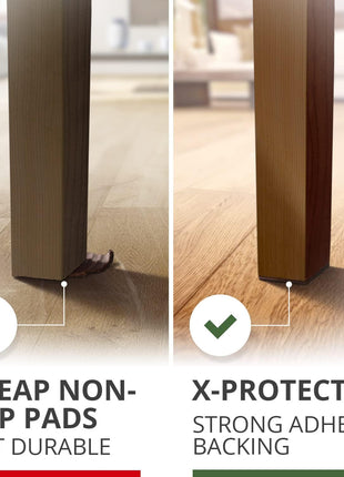 X-PROTECTOR Non Slip Furniture Pads - 16 Premium Furniture Grippers 2"! | Self-Adhesive Rubber Feet Furniture Feet - Ideal Non Skid Furniture Pad Floor Protectors - Keep Furniture in Place!