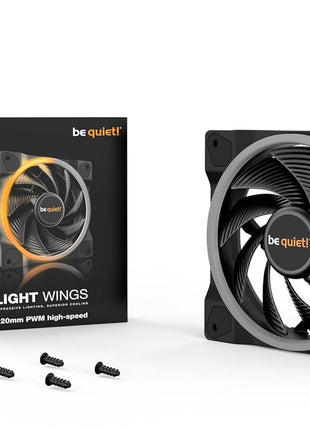 be quiet! Light Wings 120mm PWM High Speed Low Noise Premium ARGB Cooling Fan | 4-Pin | Ideal for Radiators and Heat Syncs | Black | BL073