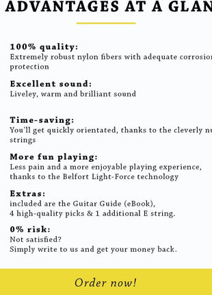 BELFORT® quality acoustic guitar strings - 6 string set - Premium coating with Phosphor Bronze (guitar strings acoustic 6 string set) BONUS: 4 Picks + 1 High E String - cuerdas para guitarra acustica