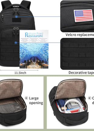 Wotony Military tactical backpack, backpack for men black small tactical assault bag