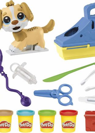 Play-Doh Care 'n Carry Vet Playset for Kids 3 Years and Up with Toy Dog, Storage, 10 Tools, and 5 Modeling Compound Colors, Non-Toxic