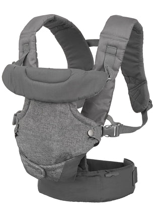 Infantino Flip 4-in-1 Convertible Baby Carrier, Adjustable, Ergonomic Babywearing, Registry Essential, Baby Carrier for Newborn to Toddler, Gray
