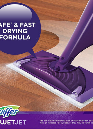 Swiffer WetJet Multi Purpose and Hardwood Liquid Floor Cleaner Solution Refill, with Gain Scent, 42.2 fl oz each, (Pack of 2)