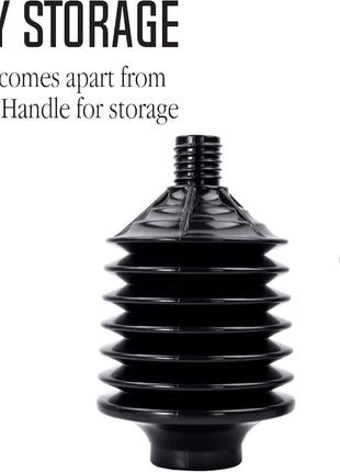 JS Jackson Supplies Professional Bellows Accordion Toilet Plunger, High Pressure Thrust Removes Heavy Duty Clogs from Clogged Bathroom Toilets, All Purpose Power Plungers for Bathrooms, Cobalt