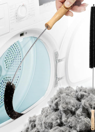 Holikme Dryer Vent Cleaner Kit, 3 Pcs Replacement Lint Brush for Vent Trap | Dryer Vent Cleaning Kit with Crevice Tool - Deep Lint Brush for Dryer Trap & Filter, Flexible Nylon Bristles