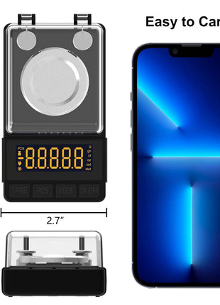 MAXUS Digital Milligram Scale 50g/0.001g, Compact Mg Scale with 20g Calibration Weight and Accessories, Black Powder Scale for Reloading