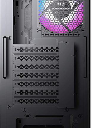 MSI MPG GUNGNIR 110R - Premium Mid-Tower Gaming PC Case - Tempered Glass Side Panel - 4 x ARGB 120mm Fans - Liquid Cooling Support up to 360mm Radiator - Two-Tone Design